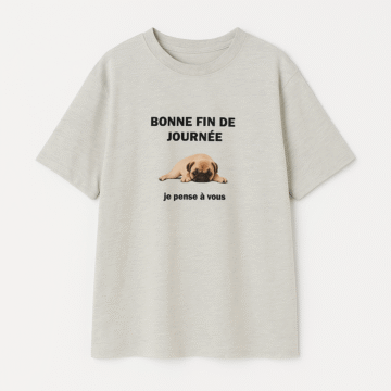 تیشرت طوسی طرح بولداگ