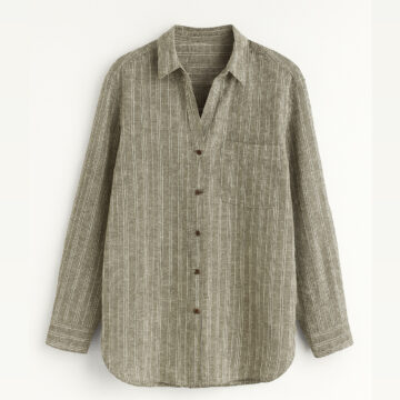 شومیز راه راه سبز وارداتی