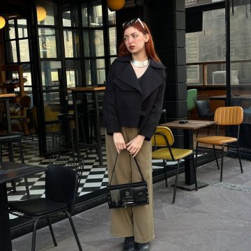 پالتو کراپ مشکی