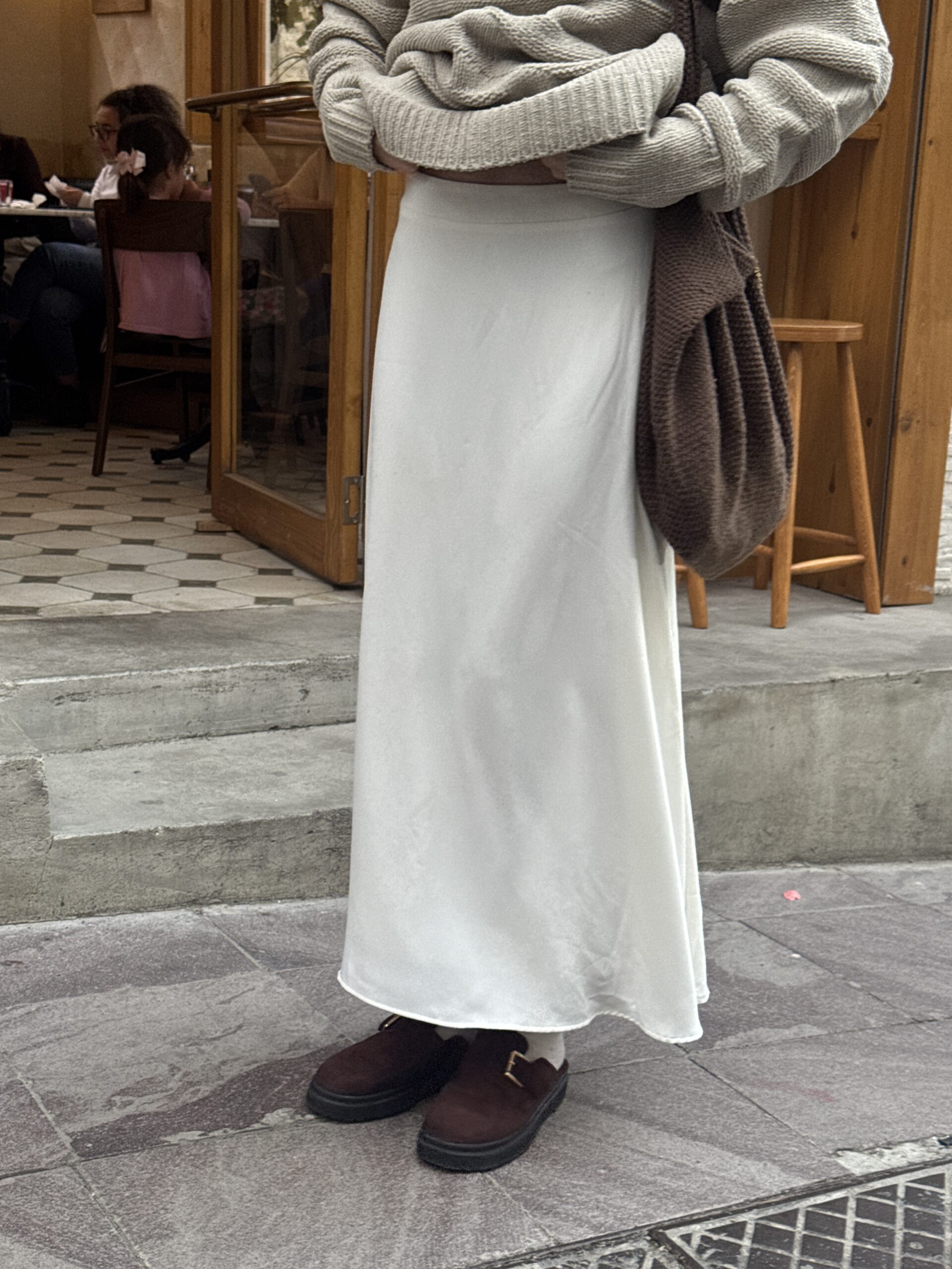 دامن ساتن سفید - Image 4