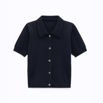 بافت جلو دکمه ای سرمه ای